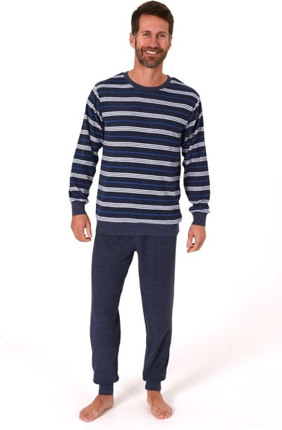Normann badstof heren pyjama Relax 67243 - Blauw - M/50