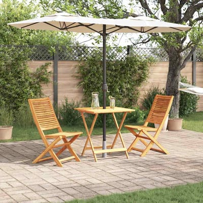 vidaXL - Opvouwbare - Bistroset - 3 - st - Bruin - Massief - Acacia - Hout