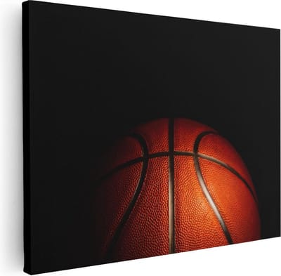 Artaza Canvas Schilderij Basketbal - 40x30 cm - Klein - Wanddecoratie Mancave - Muurdecoratie Kantoor - Schilderijen Op Canvas
