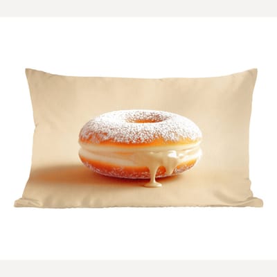 Sierkussens - Kussentjes Woonkamer - 60x40 cm - Donut - Romig - Poedersuiker - Beige