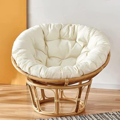 Papasan Stoelkussen - Dikke Zachte Zit - Buiten Ontspannen - Ruim Formaat - 110x110 cm - Wit