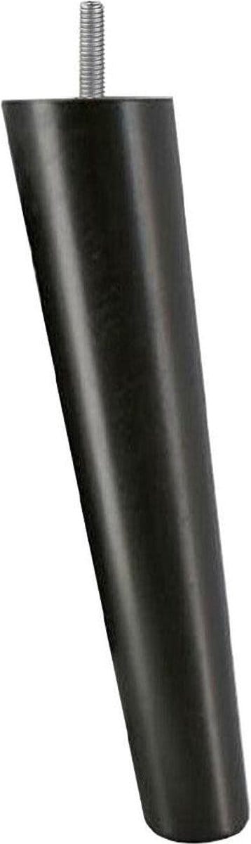 FLE - Schuine meubelpoot zwart conisch Ø 5 cm / 3,5 cm en hoogte 32 cm van massief hout (M8)