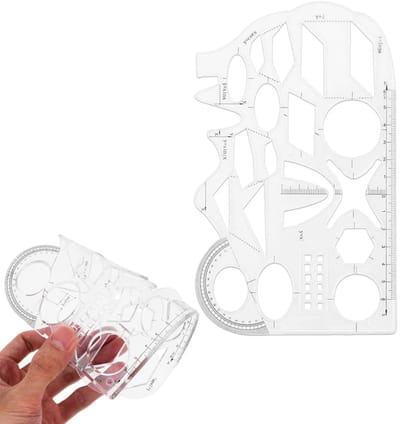 Multifunctionele Geometrische Liniaal - Flexibel Plastic Tekenmodel - Geometrische Tekenmal - Liniaal - Meetgereedschap - Boogliniaal voor School en Kantoor
