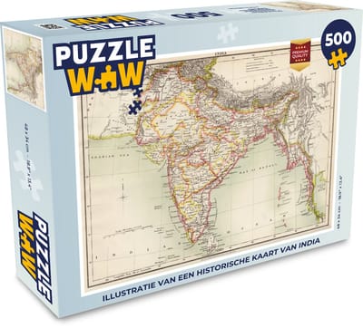 Puzzel Illustratie van een historische kaart van India - Legpuzzel - Puzzel 500 stukjes