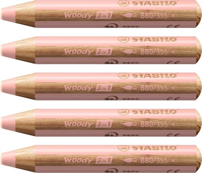 STABILO Woody 3 in 1 - Multitalent Potlood - Abrikoos - Doos Met 5 Stuks