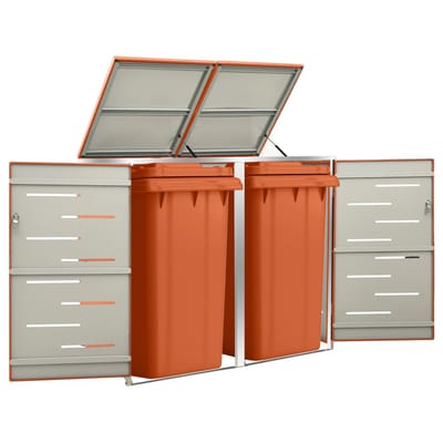 vidaXL - Containerberging - dubbel - 138x77,5x115 - cm - roestvrij - staal