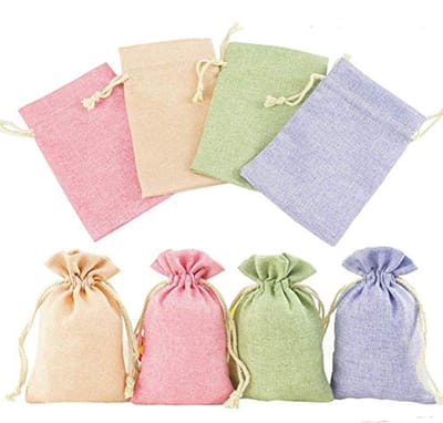 Allecto - ToBeIT Jute Zakjes - Cadeauzakjes met Trekkoord - Perfect voor Bruiloft en Feest - Set van 24 - Natuurlijke Jute Zakjes - Geschikt voor S...