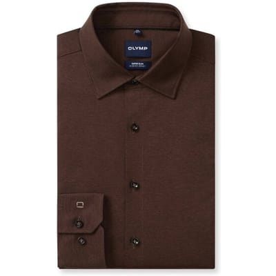 OLYMP No. Six 24/Seven Overhemd, Super Slim, Urban Kent, Nougat
