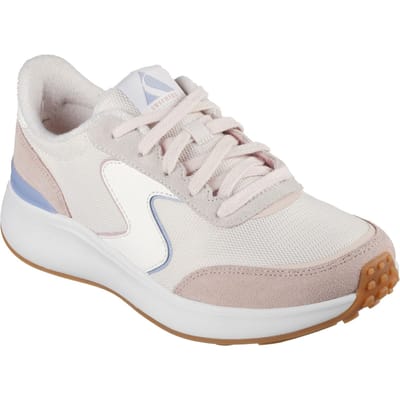Skechers BLVD Retro Runner Leather Dames Licht Roze/Paarse Trainers