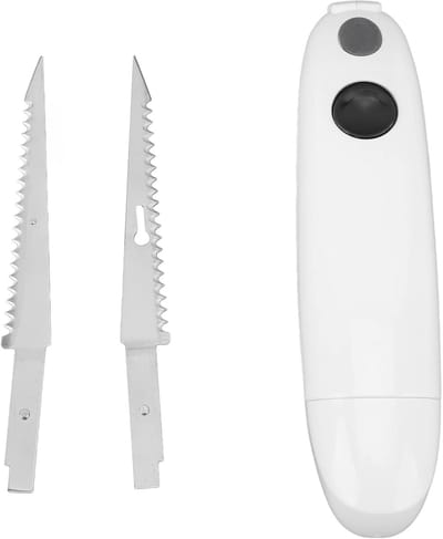 Draadloze Elektrische Messen - Elektrisch Mes voor Snijden van Vlees, Beef Steak, Vis, Pluimvee, Brood, Groenten met Getande RVS Messen en Ergonomische Handgreep