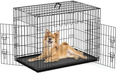 Nobleza Hondenbench XXL - Opvouwbare Bench voor Grote Honden - 2 Deuren - Metaal - Zwart - 121 x 76,5 x 81 cm
