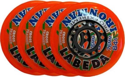 Labeda Wielen Voor Inlineskates - Ironman 76mm 84A - Oranje - Set van 4 wielen