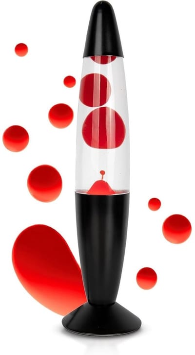 SNJY® Lavalamp - Sfeervolle Nachtlamp - Rustgevende Lamp - 220 V - Rood/Zwart