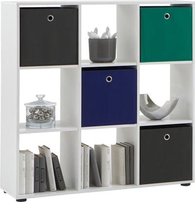 Vakkenkast Camiel Wit - Breedte 104.5 cm - Hoogte 108.5 cm - Diepte 33 cm