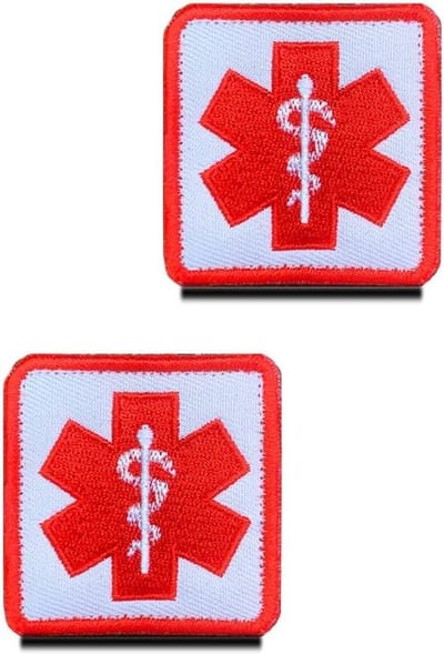 Medische Kruis Patches - EHBO Decoratie - Tassen Personaliseren - Volledig Geborduurd - 5x5 cm - Rood Wit