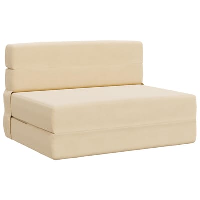 vidaXL - Vouwbare - Sofa - Bed - Crèmekleurig - 70 - x - 72 - x - 60 - cm - Stof