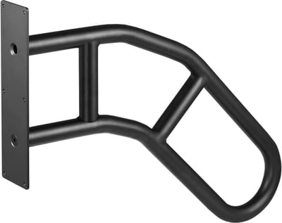 Buitentrapleuning - Wandgemonteerde Veiligheidsleuning - Lengte 74 cm - Voor 1-3 Treden - U-vorm - Matte Afwerking - Set van 2 - Zwart