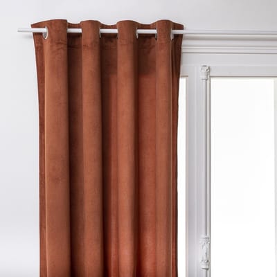 Decoratieve gordijn met ringen, gordijn LILOU, 140 x 260 cm terracotta