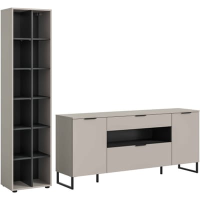 Noida woonkamercombinatie kasjmier NB zwart NB - 41x245x192cm