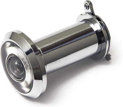 Dulimex DRS 160B Deurspion / 160° / Ø 12 mm / deurdikte 35-56 mm / incl. afsluitklepje / massief messing verchroomd (per stuk)