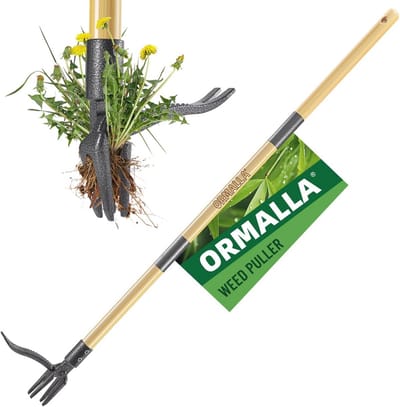 Onkruidtrekker met Lange Steel en Bamboe Handvat - Tuin Gereedschap voor Effectieve Wortelverwijdering