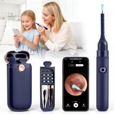 Oorwasverwijderaar met 8MP HD Camera, Flexibele Oorreinigingscamera voor Volwassenen en Kinderen, Ideaal voor Oor- en Neusonderzoek met Vervangende Pincet