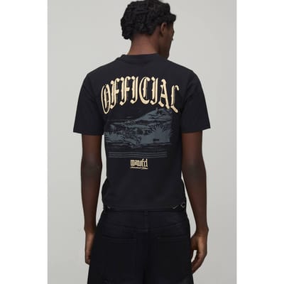 Gekrompen Muscle Moto Puff Print T-shirt | Black | Size Medium