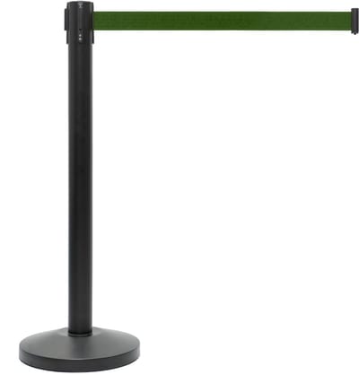 GJ Floors - Afzetpaal met trekband | Zwart - Dennengroen - Hoogte: 92 cm - Lengte: 200 cm - Steel diameter: 5,1 cm