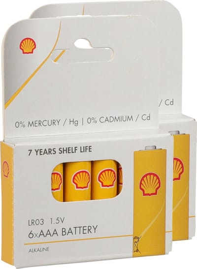 Shell Batterijen - AAA type - 12x stuks - Alkaline - Long life