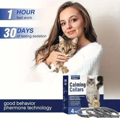 4 stuks Anti-stress verstelbare halsband voor katten op basis van feromonen kalmerende halsband zonder chemische stoffen