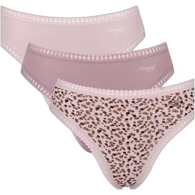 Sloggi Women GO Crush High leg (3-pack) - dames slip - lichtroze - mauve - print
