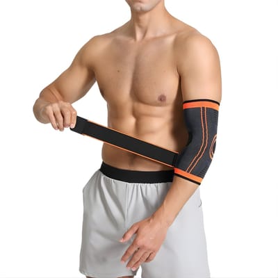 Goodli Elleboog Brace - Maat M - Ondersteunende Elastische Elbow Sleeve voor Tennisarm - Compressie Elleboog Bandage voor Tennis, Golf en Fitness - Onderarm Brace met Klittenband