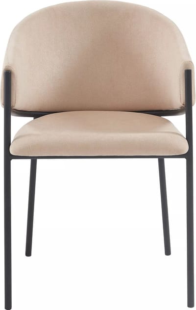 Vente-unique Set van 2 stoelen met stoffen en metalen armleuningen - Beige - ORDIDA - van Pascal Morabito