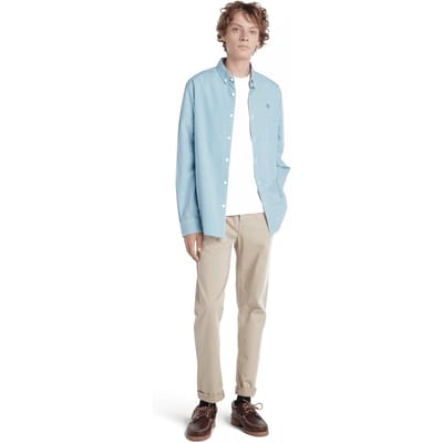 Timberland Micro Gingham Poplin Shirt Storm Blue Yd Taglia: S | Camicie Casual Outlet | Uomo | Blu