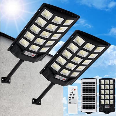 Zonne Spots - Buitenverlichting Solar - Tuin Verlichten - Met Afstandsbediening - 2 Stuks - Zwart