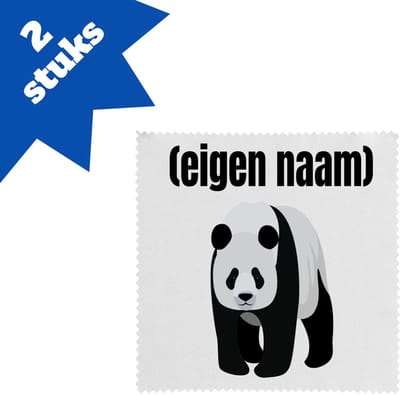 Akyol - panda met eigen naam brillendoekjes - Panda - panda liefhebbers - iemand die houdt van panda's - verjaardag - cadeau - kado - 17,8 bij 17,8 cm - 2 stuks