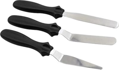 Scoby - Paletmes Set - Fondantgereedschap - Taartdecoratie Spatel - Bakken - Koken - Taartgereedschap - Zwart - Set van 3