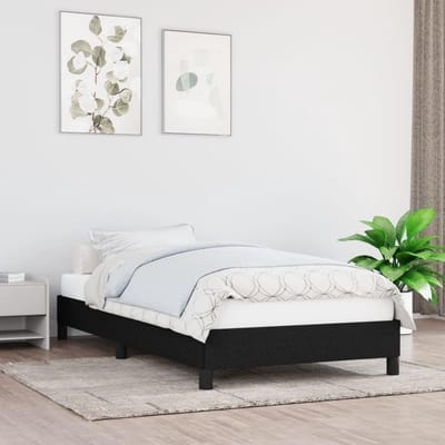 Bedframe met stof - Eenpersoons bed - Comfortabel slapen - Stevige ondersteuning - 90x200 cm - Zwart