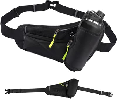 Dailygoods- Flessenhouder Ademend - Riemtas - Buiktas - Heuptas Dames/Heren - Voor Hardlopen/Kamperen/Fietsen - Lichtgewicht