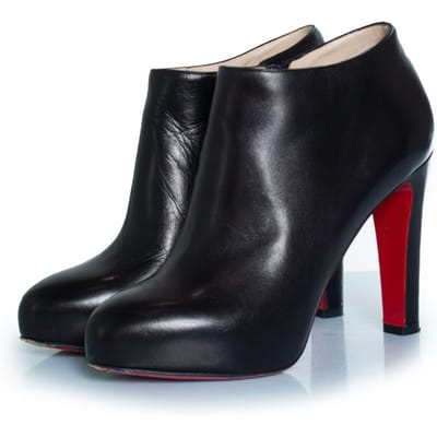 Christian Louboutin zwarte leren enkellaarsjes