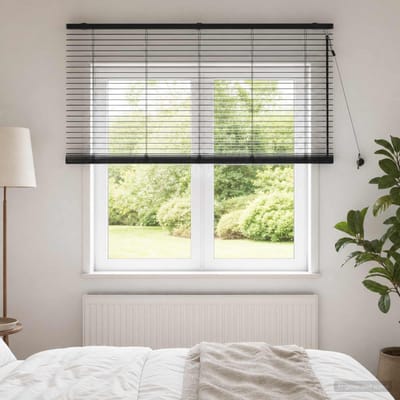 vidaXL - Venetiaanse - jaloezie - Zwart - 125 - x - 130 - cm - 35 - mm