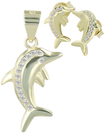 AKZENT Akzent Dames sieradenset "Djula" aus 925 Sterlingzilver, gerhodineerd/vergoldet, langlebig,