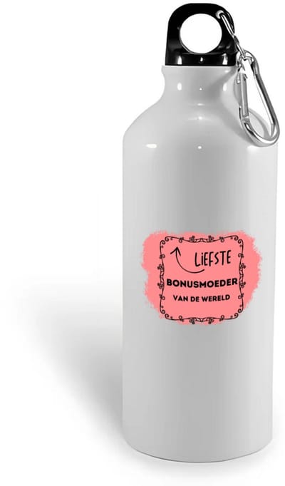 Hacebo® - liefste bonusmoeder van de wereld waterfles - Moeder - de liefste bonusmoeder - Moeder cadeautjes - moederdag - verjaardag - geschenk - kado - water fles - 400ML