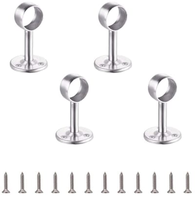 Roestvrij Stalen Kledingbuis Beugelset - 32 mm (1-1/4 inch) Plafondmontage voor Gordijnen - Set van 4