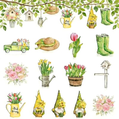 24 Stuks Houten Lente Decoratie voor Hangende Touwen - Perfect voor Tuin, Deur, Raam en Ceilings