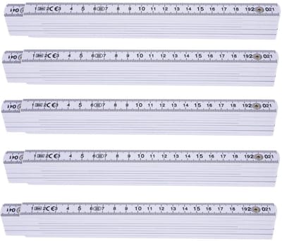 Meetlint Set - Meetlatten - Nauwkeurig Meten - Extra Onbreekbaar - 5 Stuks 2 Meter - Wit