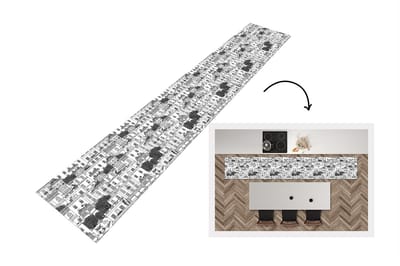 Keukenloper - Loper keuken - Patronen - Athene - Huis - 300x50 cm - Keukenloper vinyl