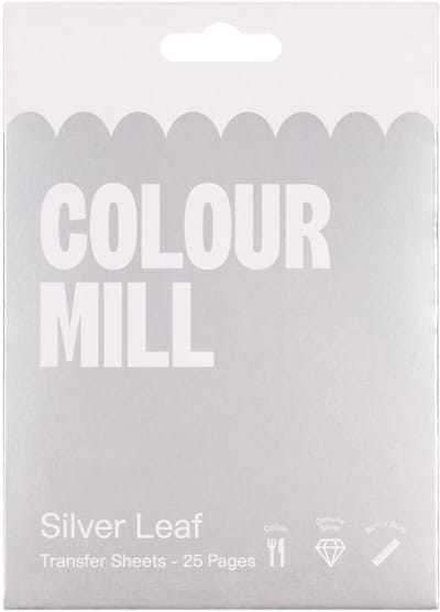 Colour Mill Edible Silver Leaf Transfer - 8cm - pk/25 - Eetbaar Bladzilver