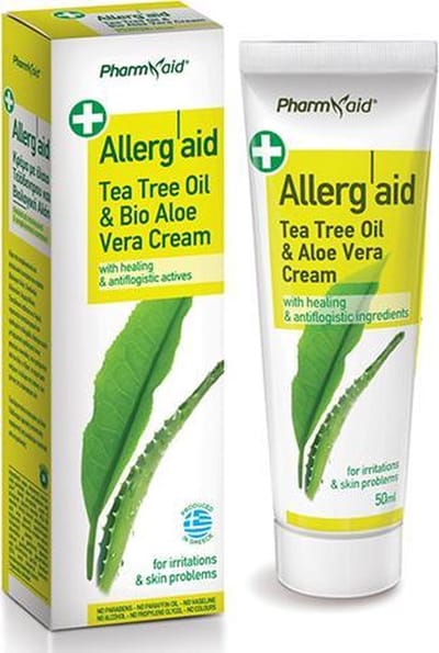 Pharmaid Allerg Αid Tea Tree Oil & Aloe Vera 50ml: Krachtige Verzachtende Anti-Allergische Crème voor Geïrriteerde Huid