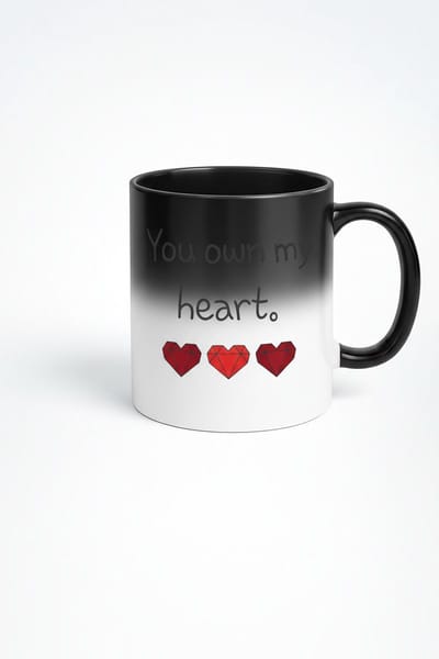 Magische Mok "You Own My Heart" met Gamer Harten - Hittegevoelige Liefdesmok Cadeau